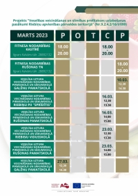 Veselības veicināšanas projektu aktivitātes Preiļu novadā 2023. gada MARTĀ 