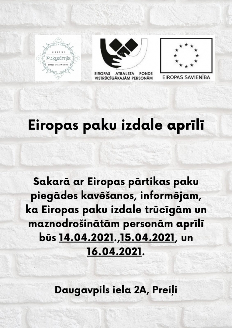 Eiropas paku izdale aprīlī