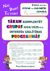 Preiļu novada bērnu un jauniešu centrs (Namiņš) uzsāk komplektēt grupas 2024./2025. mācību gada interešu izglītības programmās