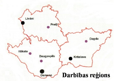 SIA "AADSO" darbības reģions